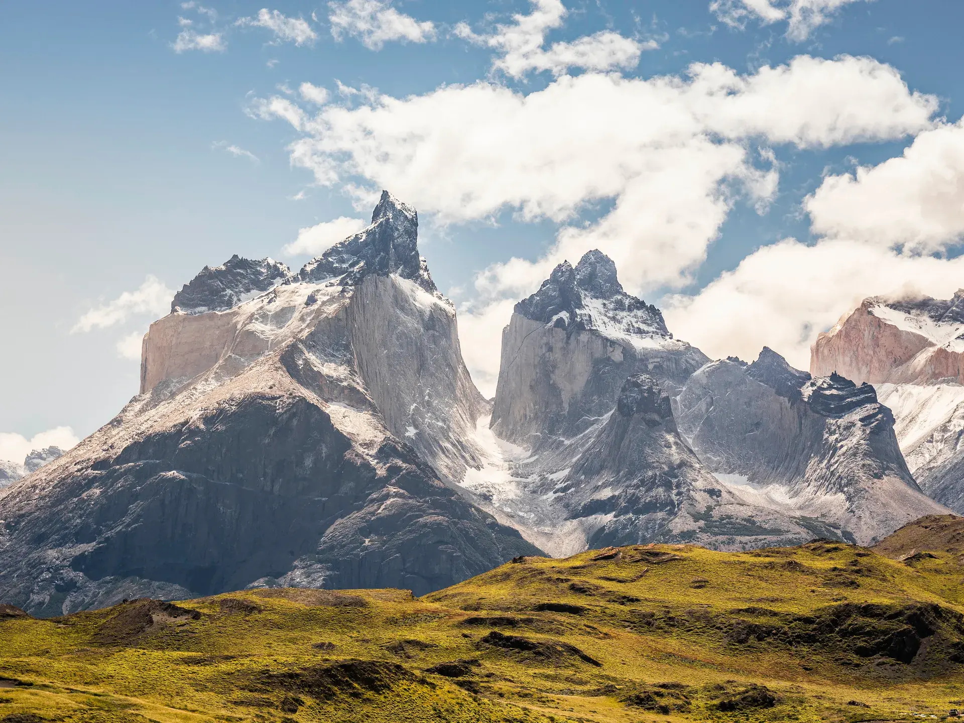 Landscape with snow-capped Cuernos del Paine towers - Top 10 Places to Visit in Chile