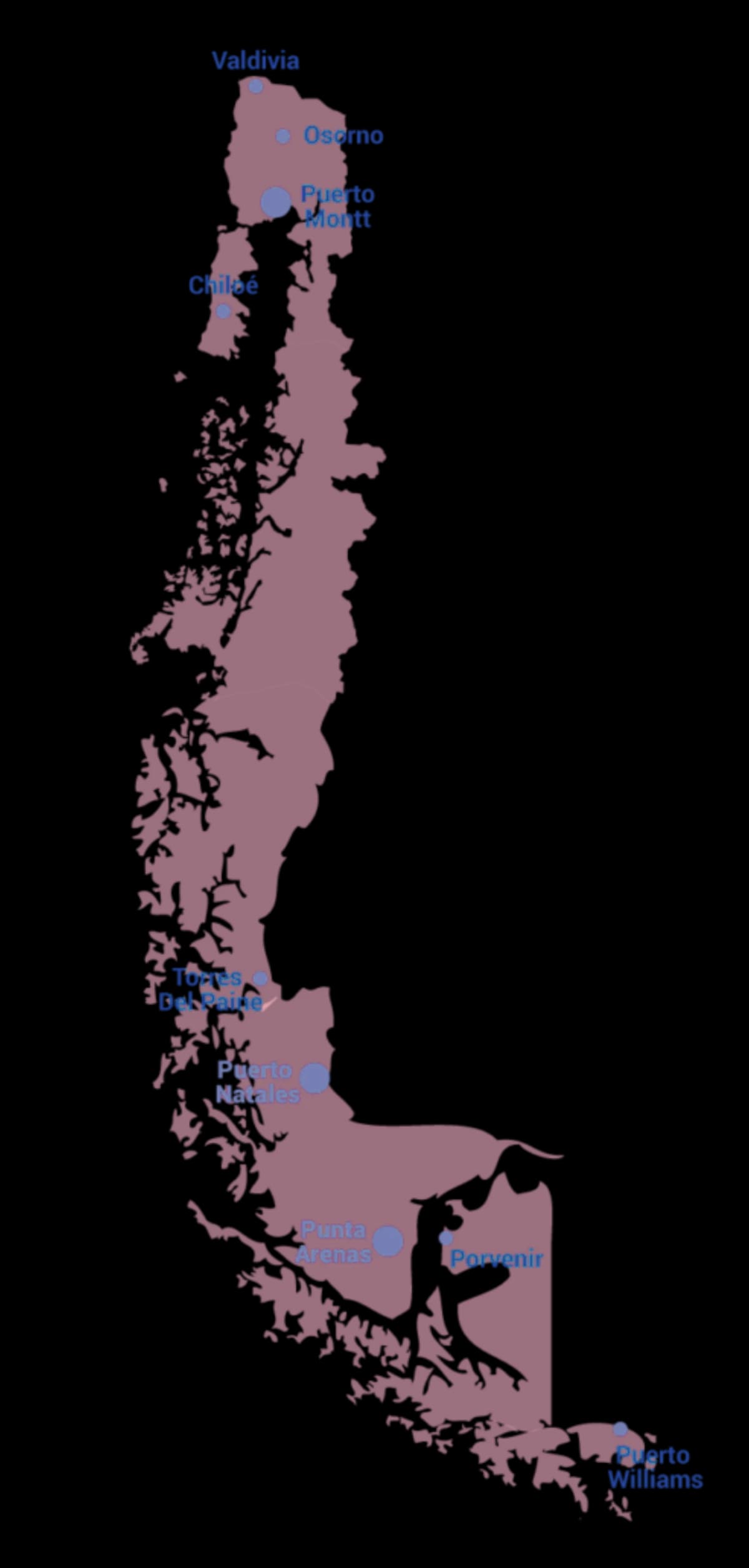 Transición a Patagonia — Puerto Montt a Puerto Natales