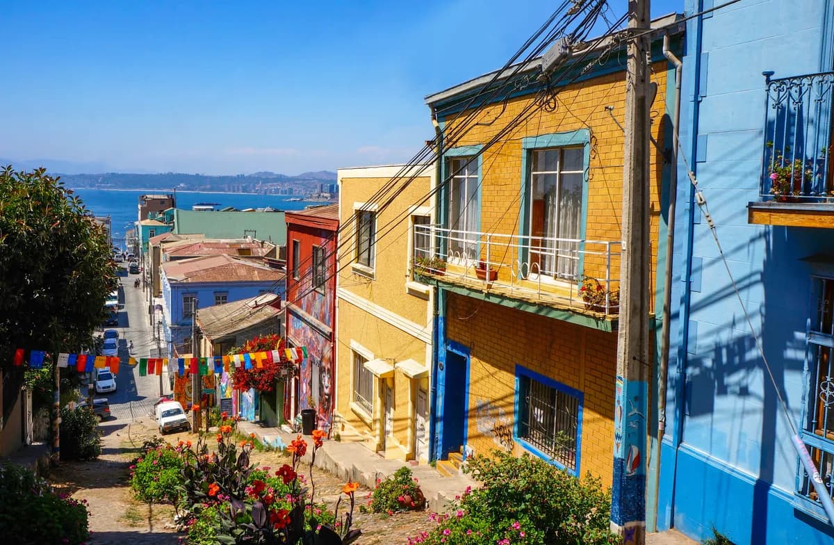 Edificios coloridos en Valparaíso